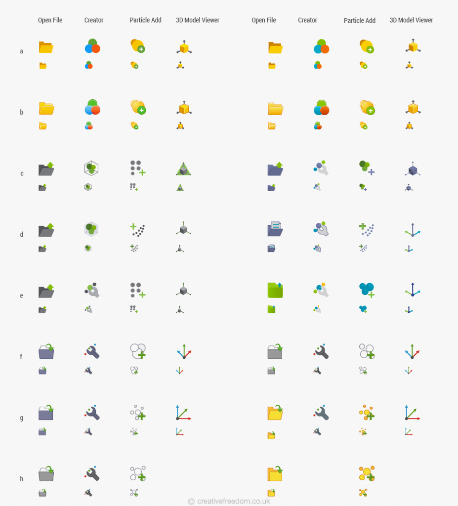 DEM Software Icons for EDEM's Discrete Element Method software